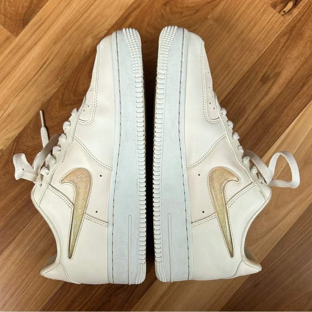 Nike | Women’s Pale Ivory Jelly Jewel Air Force 1 lace up sneaker, size 8.5